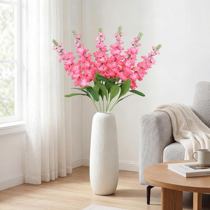 6PCS Green Delphinium Artificial Flowers Silk Snapdragon Artificial Flowers 36.22" Long Stem Flowers for Wedding Florals Centerpieces Home Decor(Green)