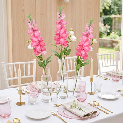 6PCS Green Delphinium Artificial Flowers Silk Snapdragon Artificial Flowers 36.22" Long Stem Flowers for Wedding Florals Centerpieces Home Decor(Green)