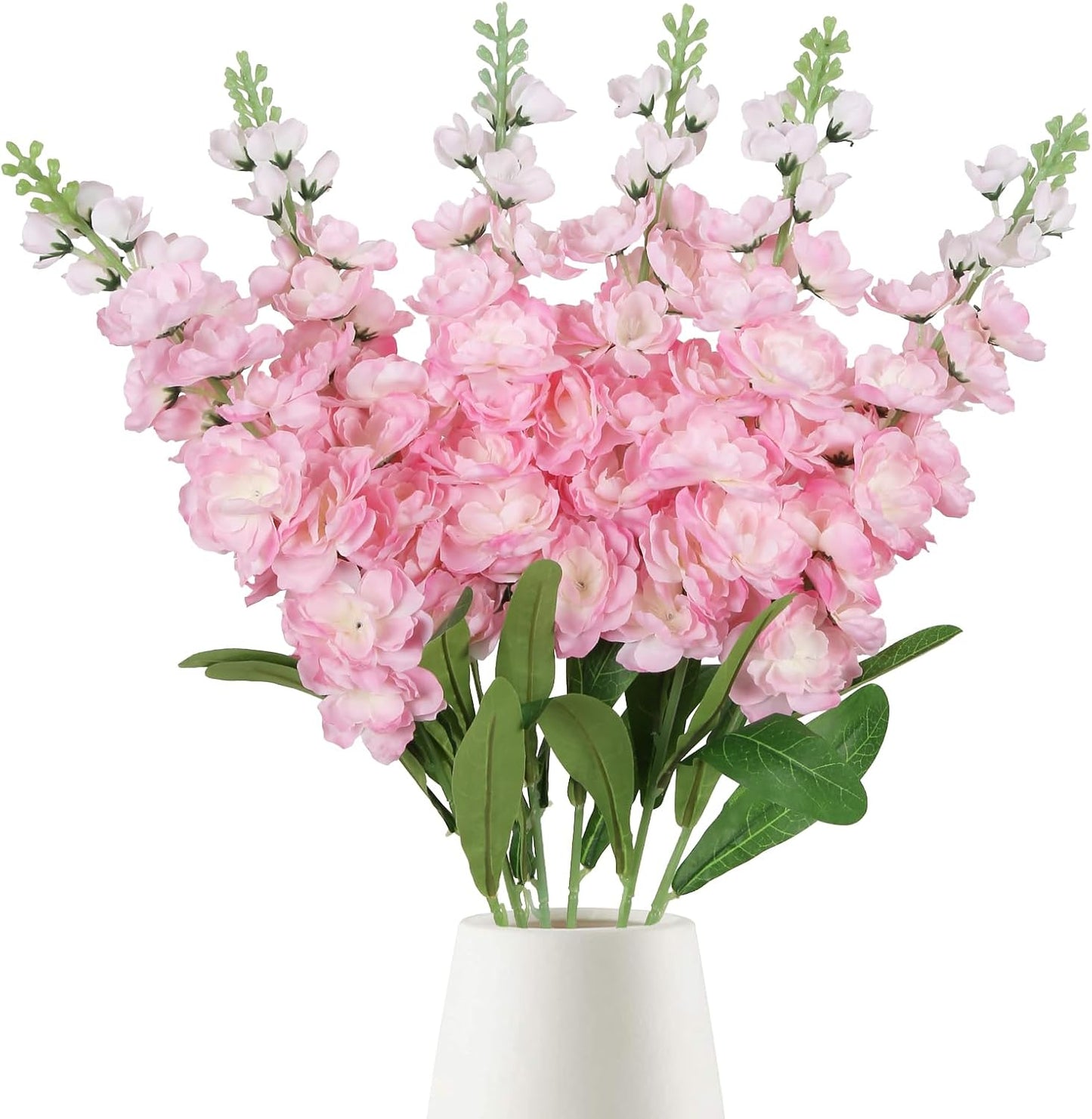 6PCS Green Delphinium Artificial Flowers Silk Snapdragon Artificial Flowers 36.22" Long Stem Flowers for Wedding Florals Centerpieces Home Decor(Green)