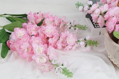 6PCS Green Delphinium Artificial Flowers Silk Snapdragon Artificial Flowers 36.22" Long Stem Flowers for Wedding Florals Centerpieces Home Decor(Green)