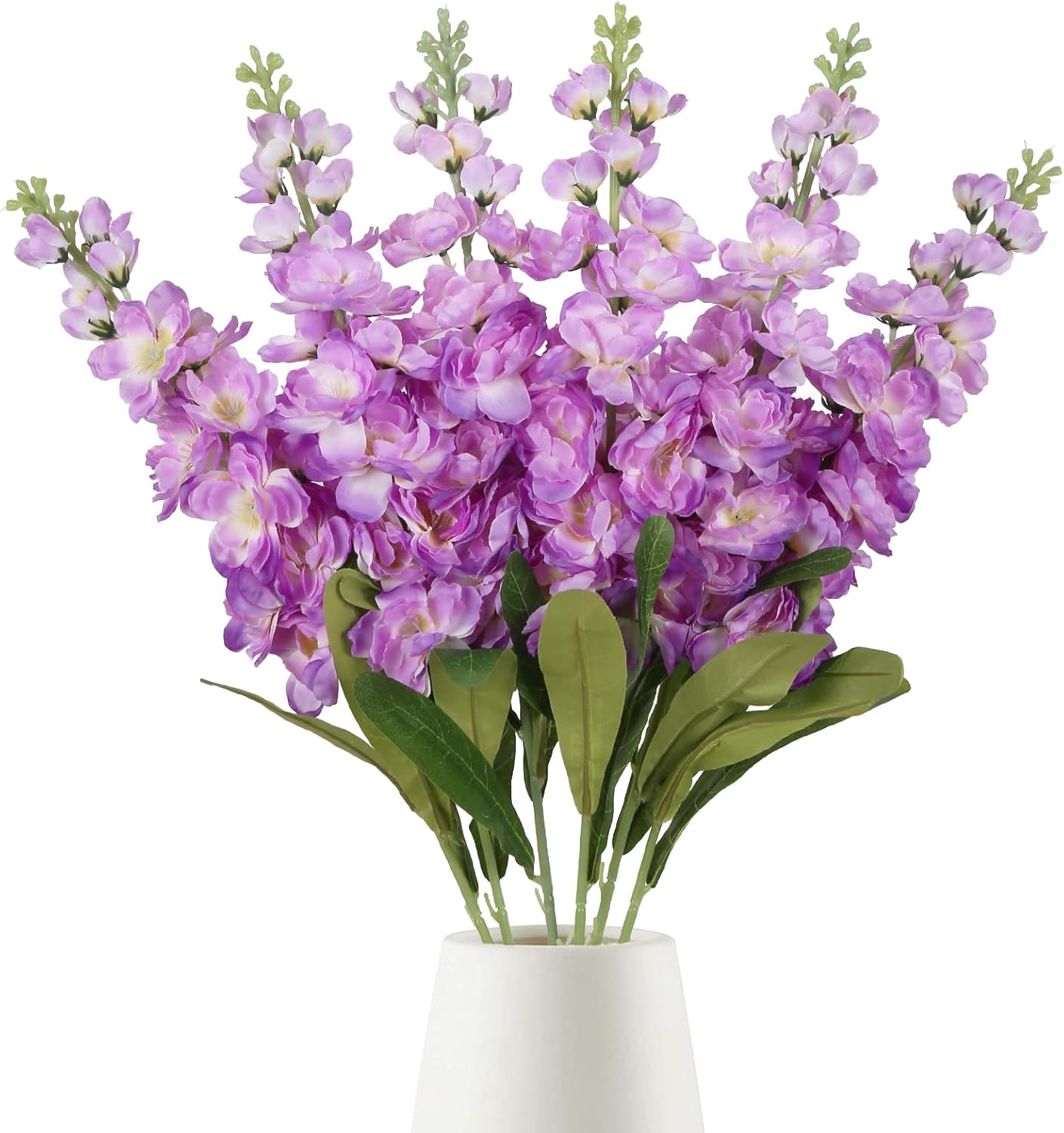 6PCS Green Delphinium Artificial Flowers Silk Snapdragon Artificial Flowers 36.22" Long Stem Flowers for Wedding Florals Centerpieces Home Decor(Green)