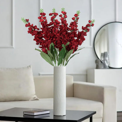 6PCS Green Delphinium Artificial Flowers Silk Snapdragon Artificial Flowers 36.22" Long Stem Flowers for Wedding Florals Centerpieces Home Decor(Green)