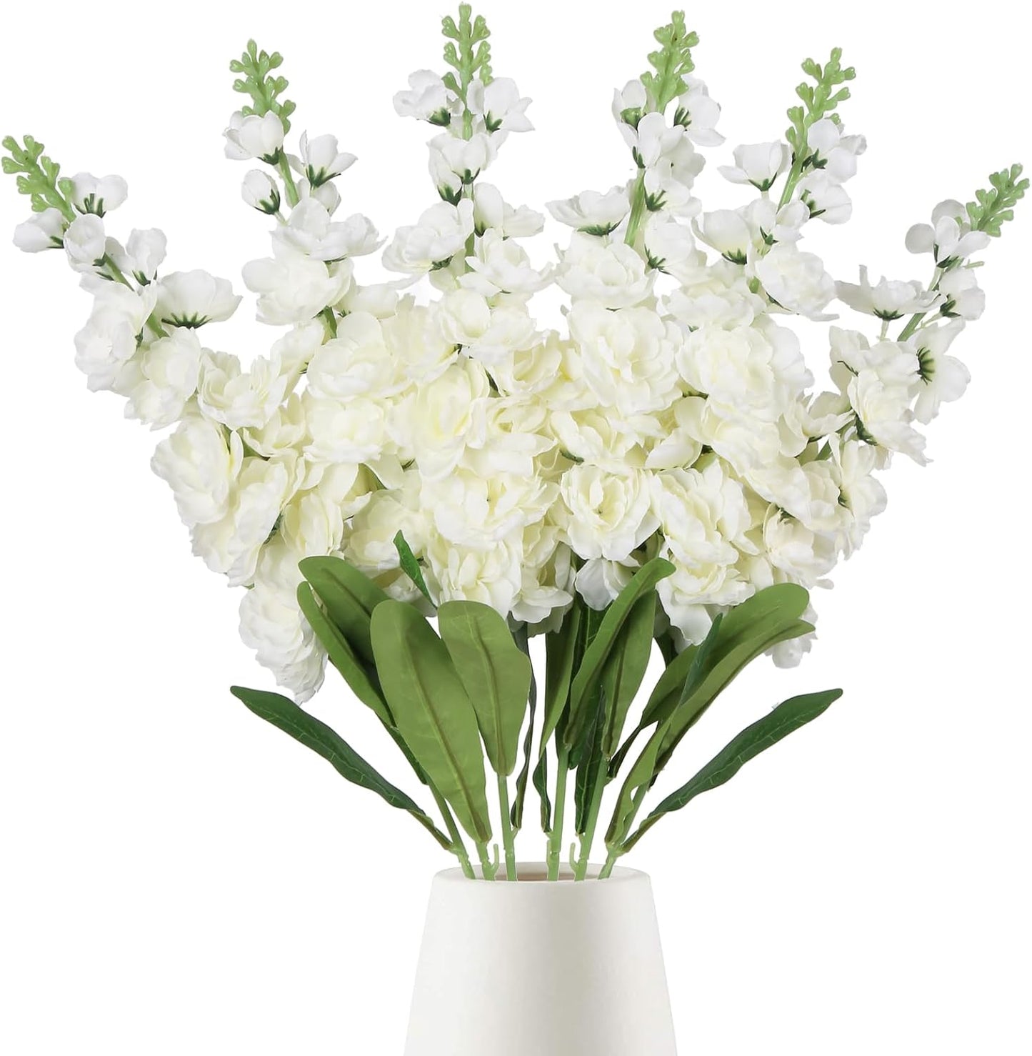 6PCS Green Delphinium Artificial Flowers Silk Snapdragon Artificial Flowers 36.22" Long Stem Flowers for Wedding Florals Centerpieces Home Decor(Green)