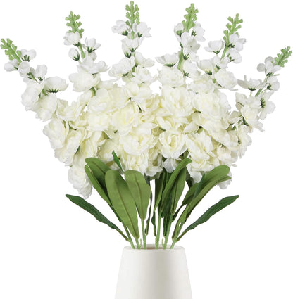 6PCS Green Delphinium Artificial Flowers Silk Snapdragon Artificial Flowers 36.22" Long Stem Flowers for Wedding Florals Centerpieces Home Decor(Green)