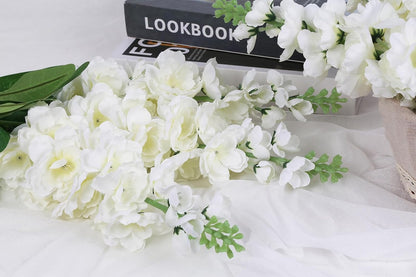 6PCS Green Delphinium Artificial Flowers Silk Snapdragon Artificial Flowers 36.22" Long Stem Flowers for Wedding Florals Centerpieces Home Decor(Green)
