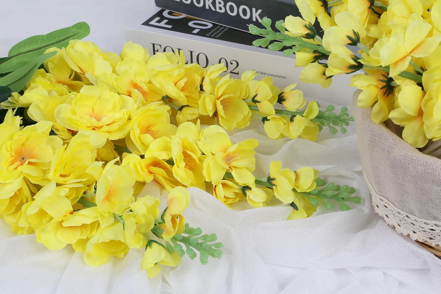 6PCS Green Delphinium Artificial Flowers Silk Snapdragon Artificial Flowers 36.22" Long Stem Flowers for Wedding Florals Centerpieces Home Decor(Green)