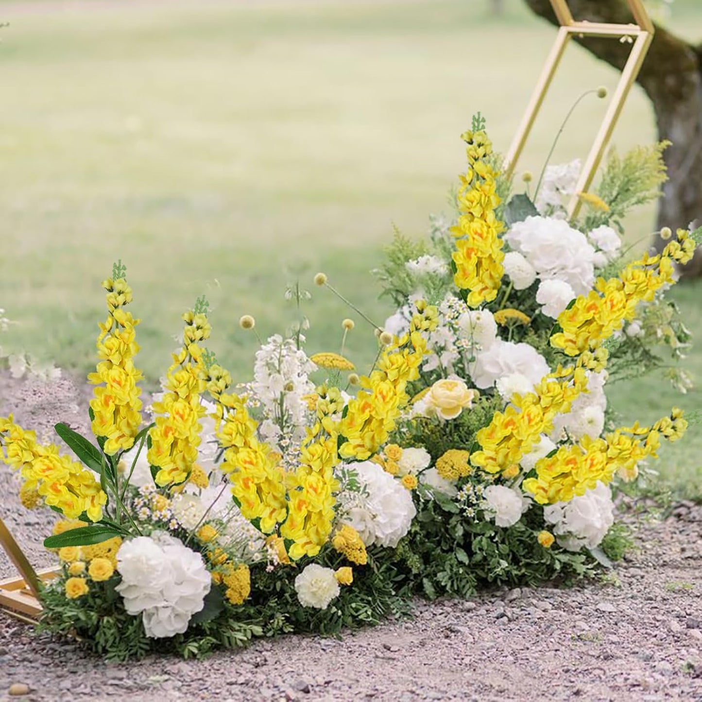 6PCS Green Delphinium Artificial Flowers Silk Snapdragon Artificial Flowers 36.22" Long Stem Flowers for Wedding Florals Centerpieces Home Decor(Green)