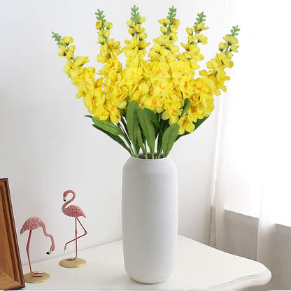 6PCS Green Delphinium Artificial Flowers Silk Snapdragon Artificial Flowers 36.22" Long Stem Flowers for Wedding Florals Centerpieces Home Decor(Green)