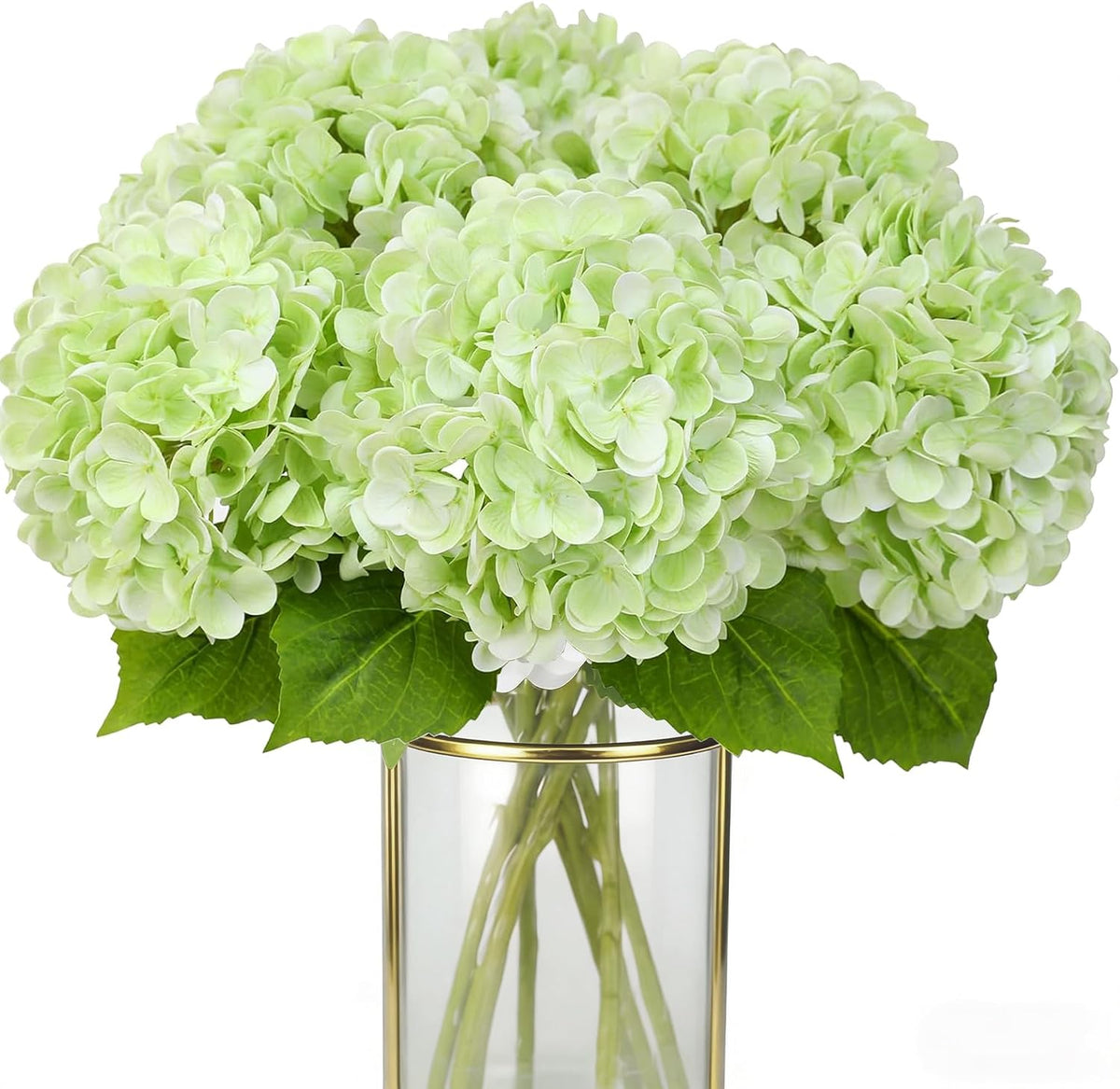 3Pcs White Artificial Hydrangea Flowers, Fake Hydrangea Flowers