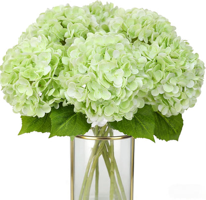 3Pcs White Artificial Hydrangea Flowers, Fake Hydrangea Flowers
