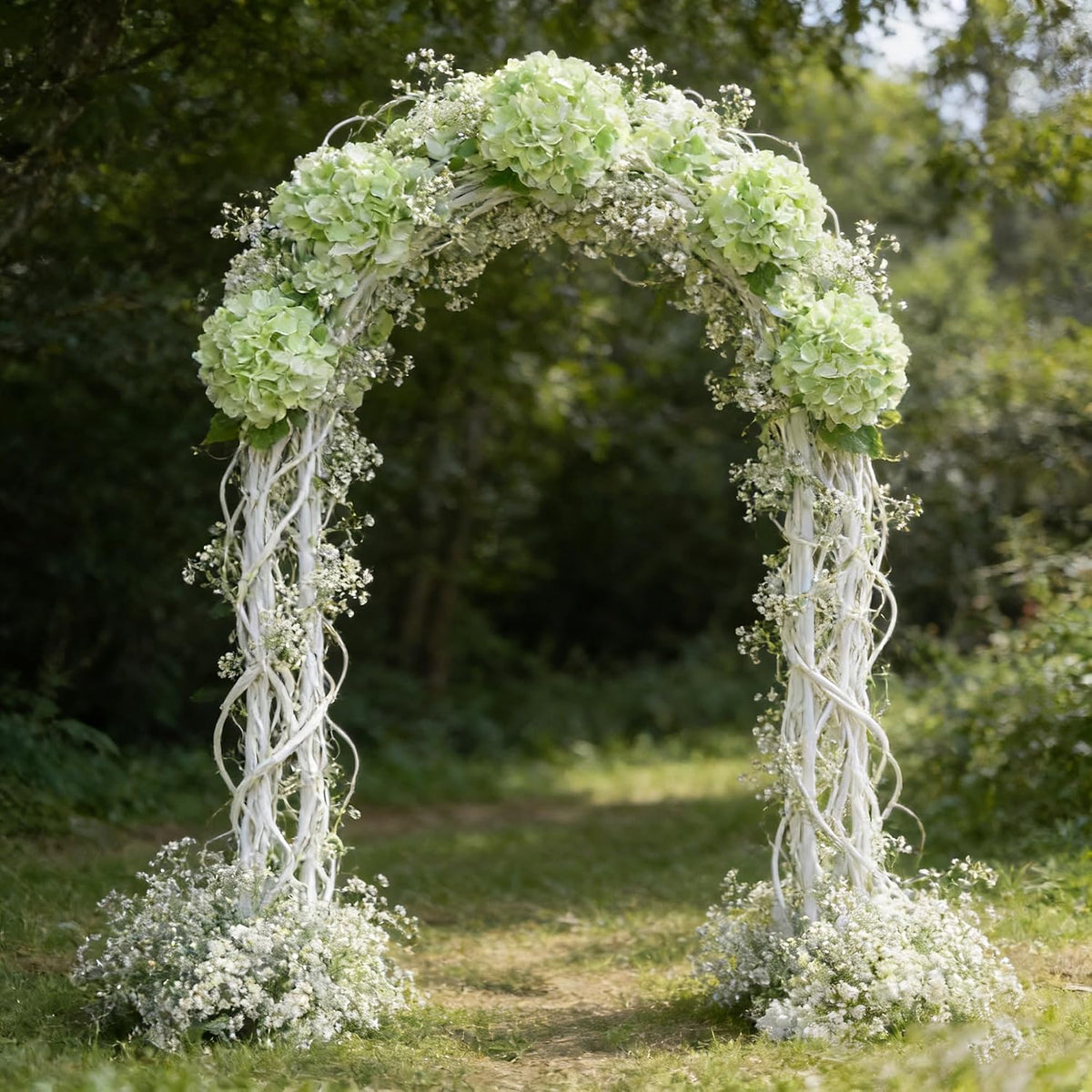 3Pcs White Artificial Hydrangea Flowers, Fake Hydrangea Flowers