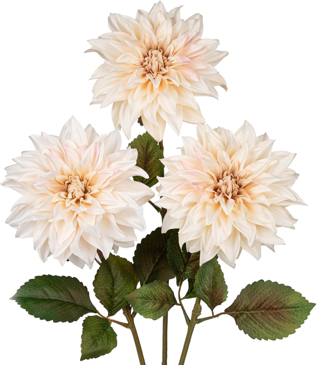 3Pcs Dark Red Fake Dahlia Flowers Fall Flowers Artificial for Decoration Silk Flower with Long Stem 28" Floral Arrangements Bouquets Autumn Faux Dahlias Centerpieces Fall Decorations for Home