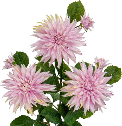 3Pcs Dark Red Fake Dahlia Flowers Fall Flowers Artificial for Decoration Silk Flower with Long Stem 28" Floral Arrangements Bouquets Autumn Faux Dahlias Centerpieces Fall Decorations for Home