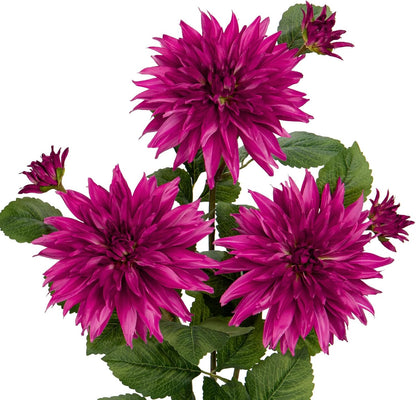3Pcs Dark Red Fake Dahlia Flowers Fall Flowers Artificial for Decoration Silk Flower with Long Stem 28" Floral Arrangements Bouquets Autumn Faux Dahlias Centerpieces Fall Decorations for Home