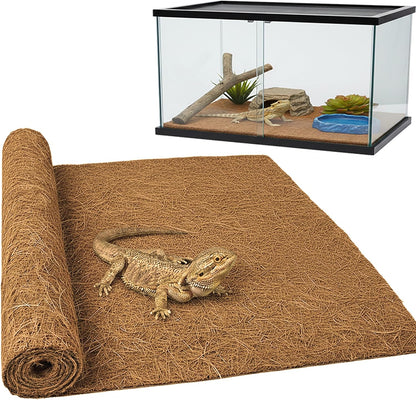 Bearded Dragon Tank Accessories Reptile Carpet, 24"×118", Black
