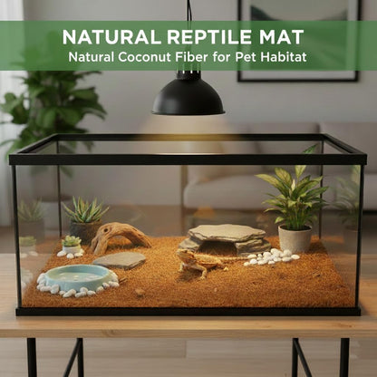 Bearded Dragon Tank Accessories Reptile Carpet, 24"×118", Black
