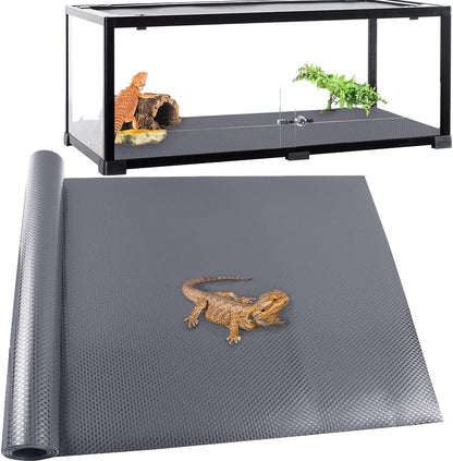 Bearded Dragon Tank Accessories Reptile Carpet, 24"×118", Black