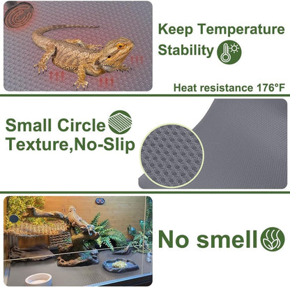 Bearded Dragon Tank Accessories Reptile Carpet, 24"×118", Black