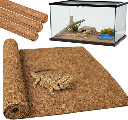 Bearded Dragon Tank Accessories Reptile Carpet, 24"×118", Black