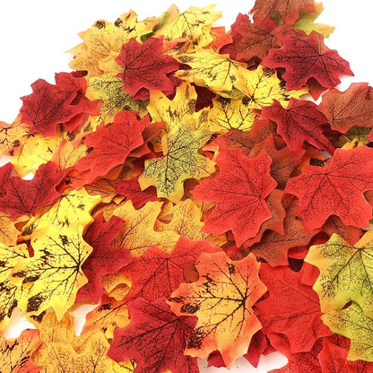 200 Pcs Fall Artificial Maple Leaves for Thanksgiving,Weddings Decorations,Festival Events