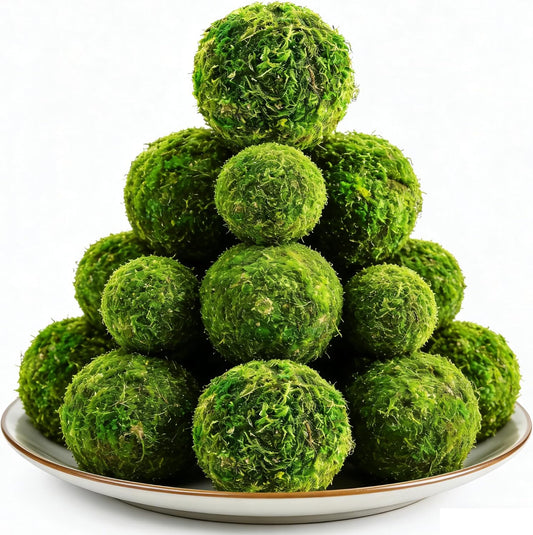 Decorative Moss Balls, 23-Piece Large and Extra Large Faux Green Set