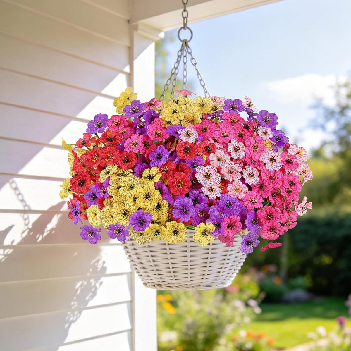 16 PCS Artificial Flowers for Outdoors,White Fake Lavender Plants