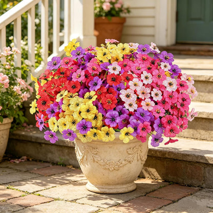 16 PCS Artificial Flowers for Outdoors,White Fake Lavender Plants