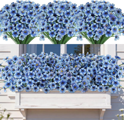 16 PCS Artificial Flowers for Outdoors,White Fake Lavender Plants