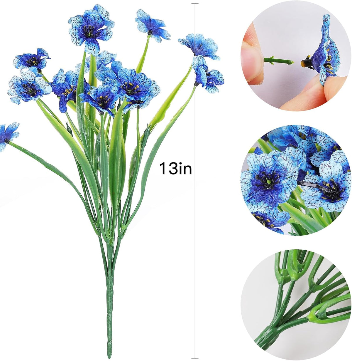 16 PCS Artificial Flowers for Outdoors,White Fake Lavender Plants