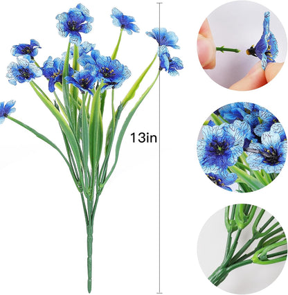16 PCS Artificial Flowers for Outdoors,White Fake Lavender Plants