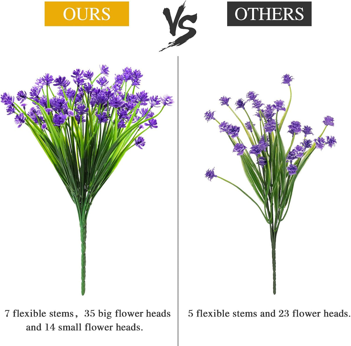 16 PCS Artificial Flowers for Outdoors,White Fake Lavender Plants