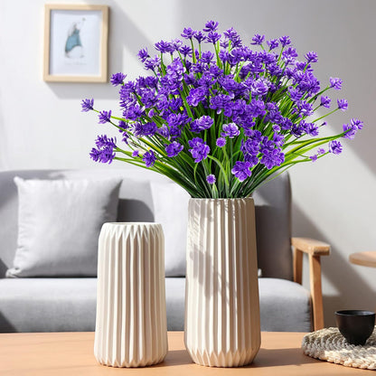 16 PCS Artificial Flowers for Outdoors,White Fake Lavender Plants
