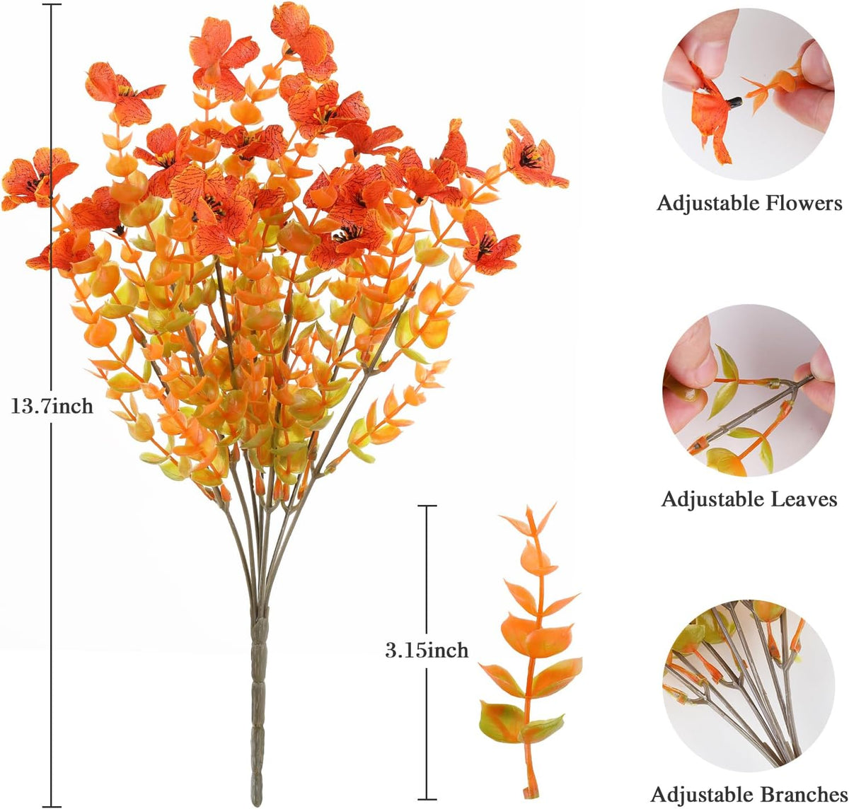 16 PCS Artificial Flowers for Outdoors,White Fake Lavender Plants