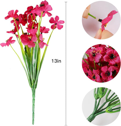 16 PCS Artificial Flowers for Outdoors,White Fake Lavender Plants