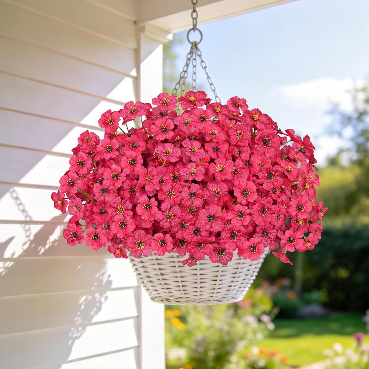 16 PCS Artificial Flowers for Outdoors,White Fake Lavender Plants
