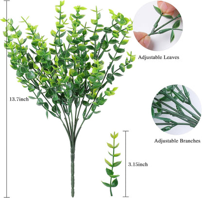 16 PCS Artificial Flowers for Outdoors,White Fake Lavender Plants
