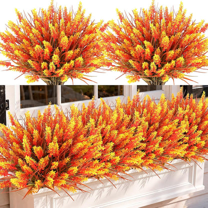 16 PCS Artificial Flowers for Outdoors,White Fake Lavender Plants