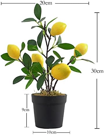 Artificial Potted Plant Lemon Decoration Plant Fake Pomegranate, Mini Tree Potted Fake Plant, Used for Home Office Decoration (Pomegranate-Large)