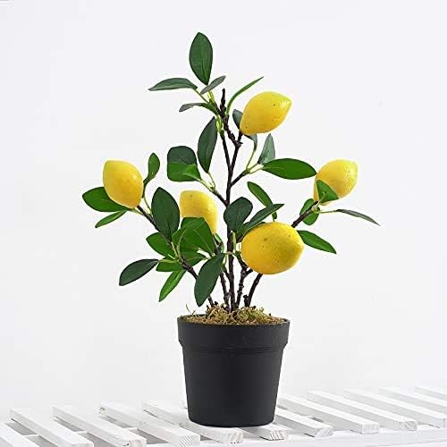 Artificial Potted Plant Lemon Decoration Plant Fake Pomegranate, Mini Tree Potted Fake Plant, Used for Home Office Decoration (Pomegranate-Large)