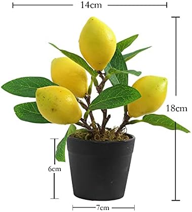 Artificial Potted Plant Lemon Decoration Plant Fake Pomegranate, Mini Tree Potted Fake Plant, Used for Home Office Decoration (Pomegranate-Large)