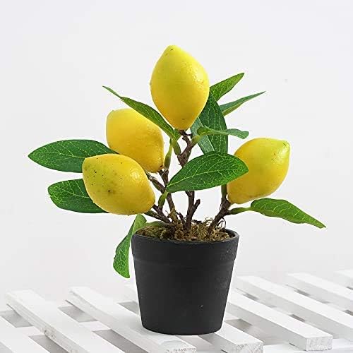 Artificial Potted Plant Lemon Decoration Plant Fake Pomegranate, Mini Tree Potted Fake Plant, Used for Home Office Decoration (Pomegranate-Large)
