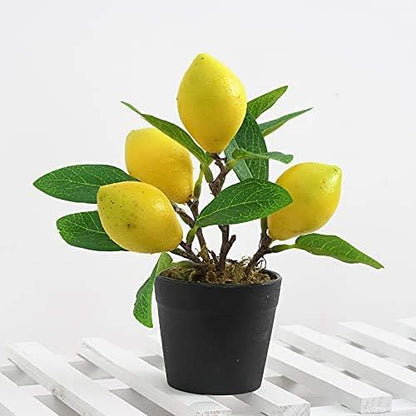 Artificial Potted Plant Lemon Decoration Plant Fake Pomegranate, Mini Tree Potted Fake Plant, Used for Home Office Decoration (Pomegranate-Large)