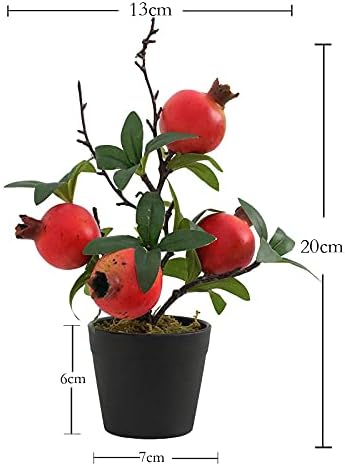Artificial Potted Plant Lemon Decoration Plant Fake Pomegranate, Mini Tree Potted Fake Plant, Used for Home Office Decoration (Pomegranate-Large)