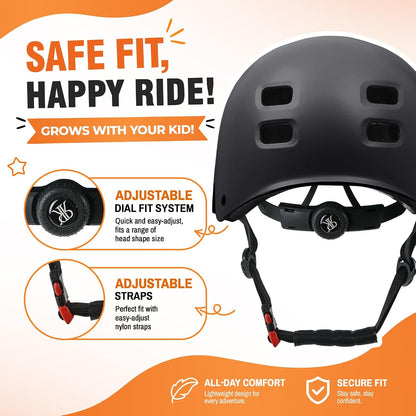 Youth Kids Bike Helmet,Bicycle Helmet for Boys Girls 3-5, 5-8, 8-14, 2 Size | Satety Certified, Adjustable Skateboard Helmet, Multi-Sport for Scooter BMX Inline / Roller Skate