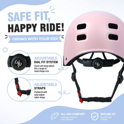 Youth Kids Bike Helmet,Bicycle Helmet for Boys Girls 3-5, 5-8, 8-14, 2 Size | Satety Certified, Adjustable Skateboard Helmet, Multi-Sport for Scooter BMX Inline / Roller Skate