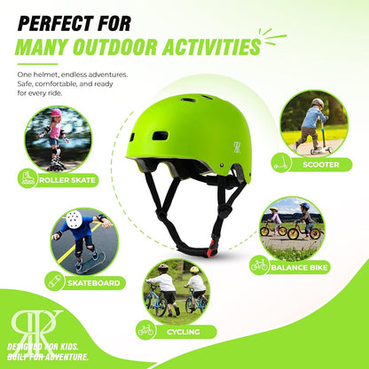 Youth Kids Bike Helmet,Bicycle Helmet for Boys Girls 3-5, 5-8, 8-14, 2 Size | Satety Certified, Adjustable Skateboard Helmet, Multi-Sport for Scooter BMX Inline / Roller Skate