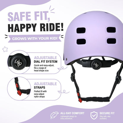 Youth Kids Bike Helmet,Bicycle Helmet for Boys Girls 3-5, 5-8, 8-14, 2 Size | Satety Certified, Adjustable Skateboard Helmet, Multi-Sport for Scooter BMX Inline / Roller Skate