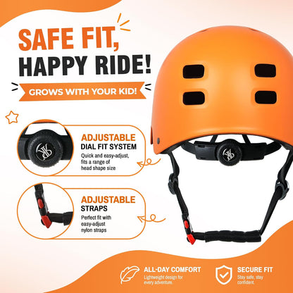 Youth Kids Bike Helmet,Bicycle Helmet for Boys Girls 3-5, 5-8, 8-14, 2 Size | Satety Certified, Adjustable Skateboard Helmet, Multi-Sport for Scooter BMX Inline / Roller Skate