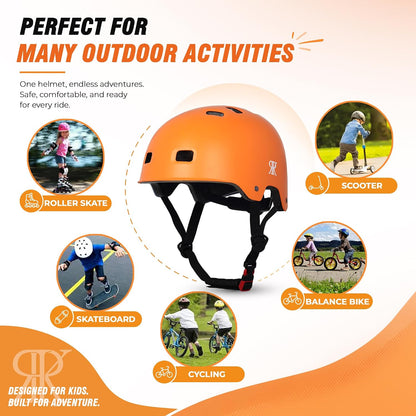 Youth Kids Bike Helmet,Bicycle Helmet for Boys Girls 3-5, 5-8, 8-14, 2 Size | Satety Certified, Adjustable Skateboard Helmet, Multi-Sport for Scooter BMX Inline / Roller Skate