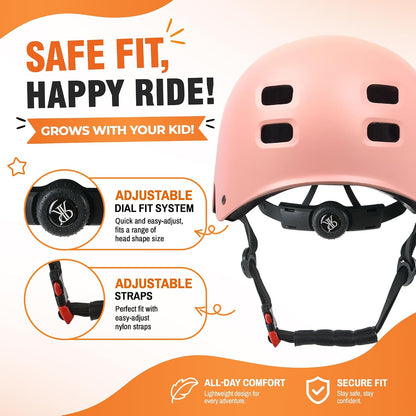 Youth Kids Bike Helmet,Bicycle Helmet for Boys Girls 3-5, 5-8, 8-14, 2 Size | Satety Certified, Adjustable Skateboard Helmet, Multi-Sport for Scooter BMX Inline / Roller Skate